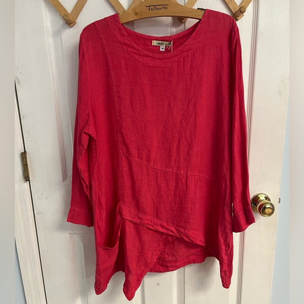 Camille and Co linen top sz M